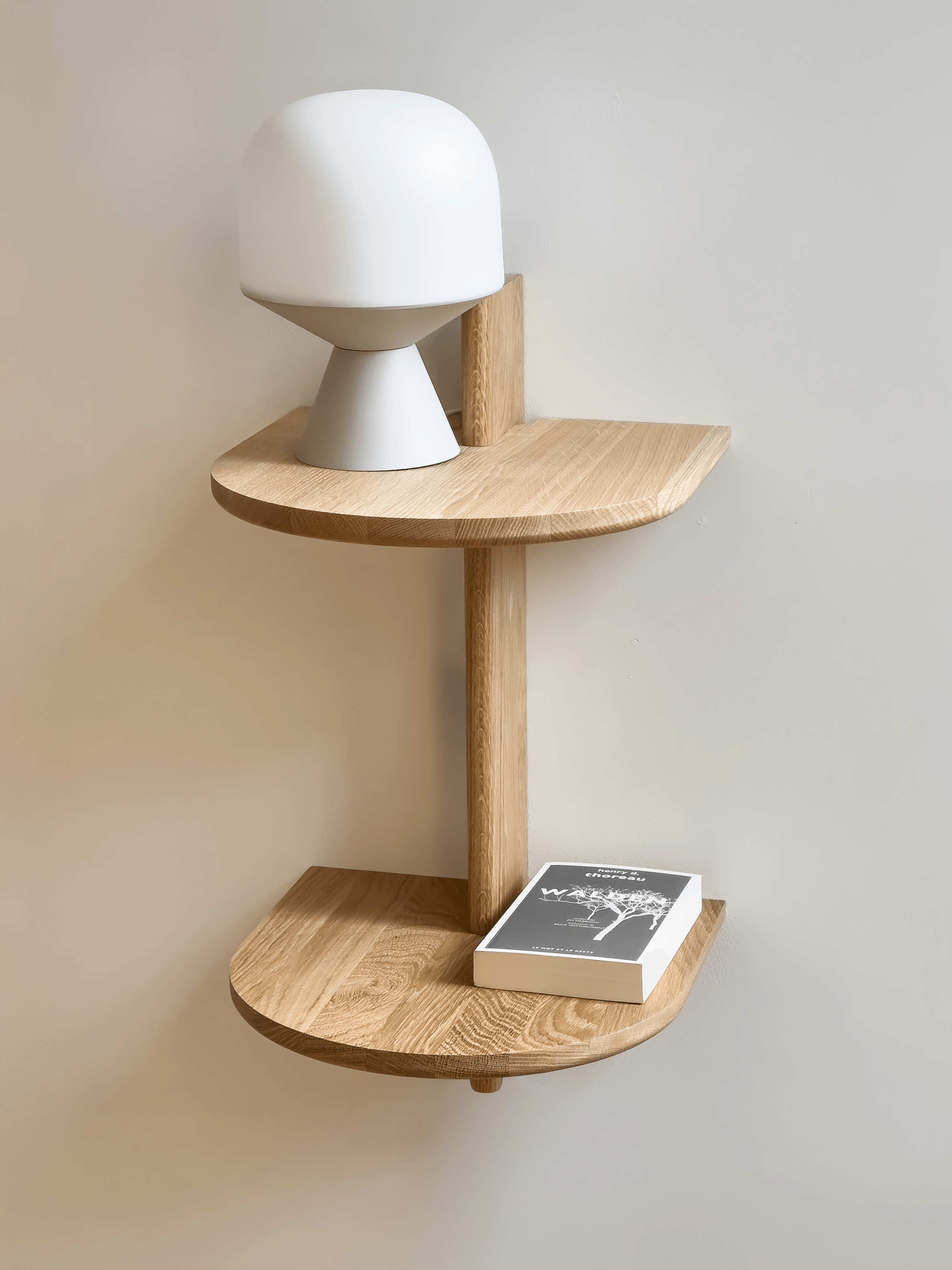 Etagere de chevet chêne Morphée double 3/4