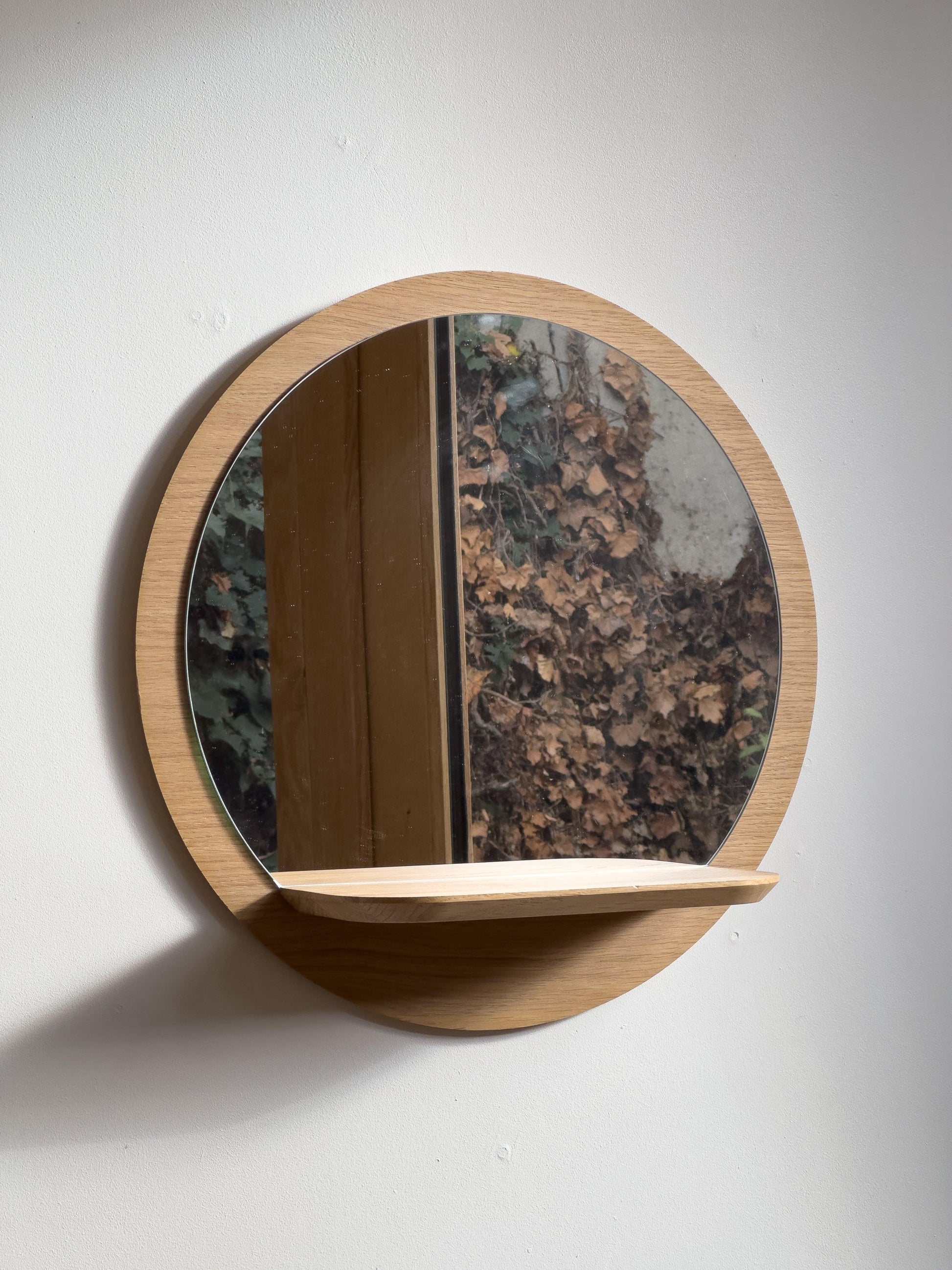 Miroir Sunrise chêne avec étagère