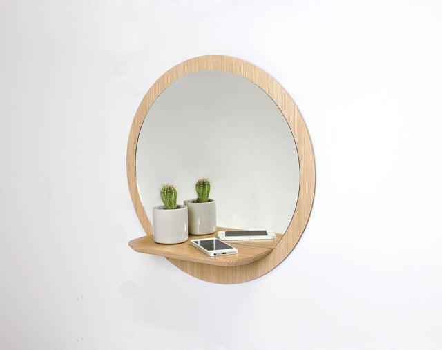 Miroir Sunrise chêne avec étagère