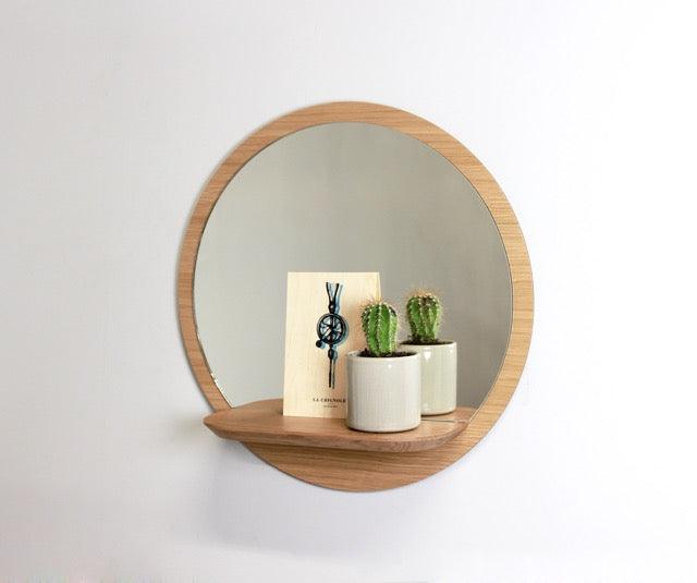 Miroir Sunrise chêne avec étagère