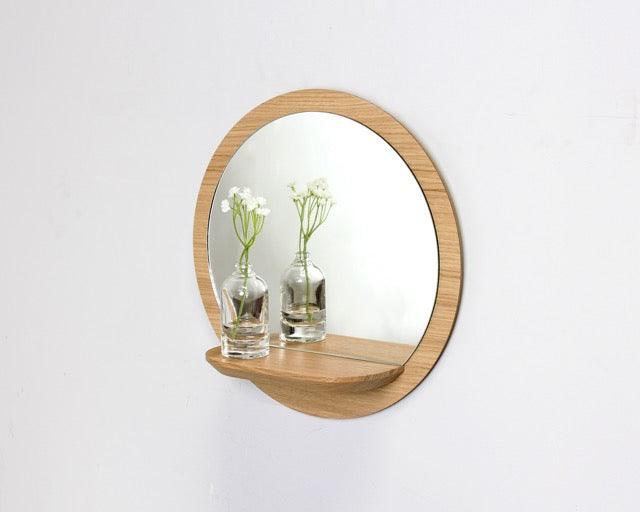 Miroir Sunrise chêne avec étagère