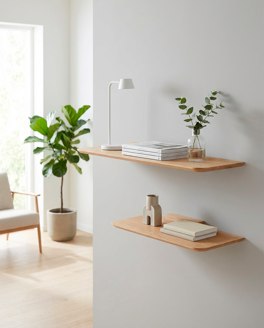 Aileron - Étagère en médium plaqué chêne