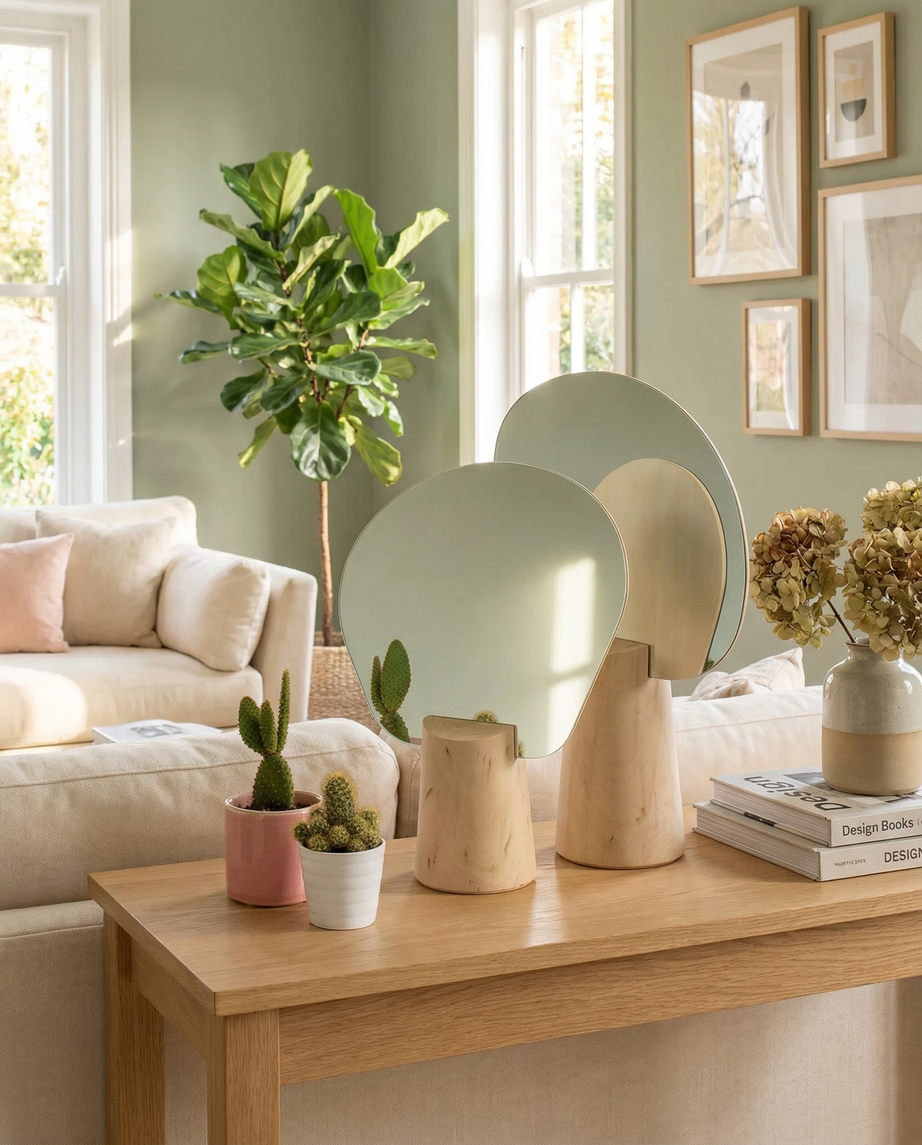 Ping Pong - Miroir à poser en tilleul