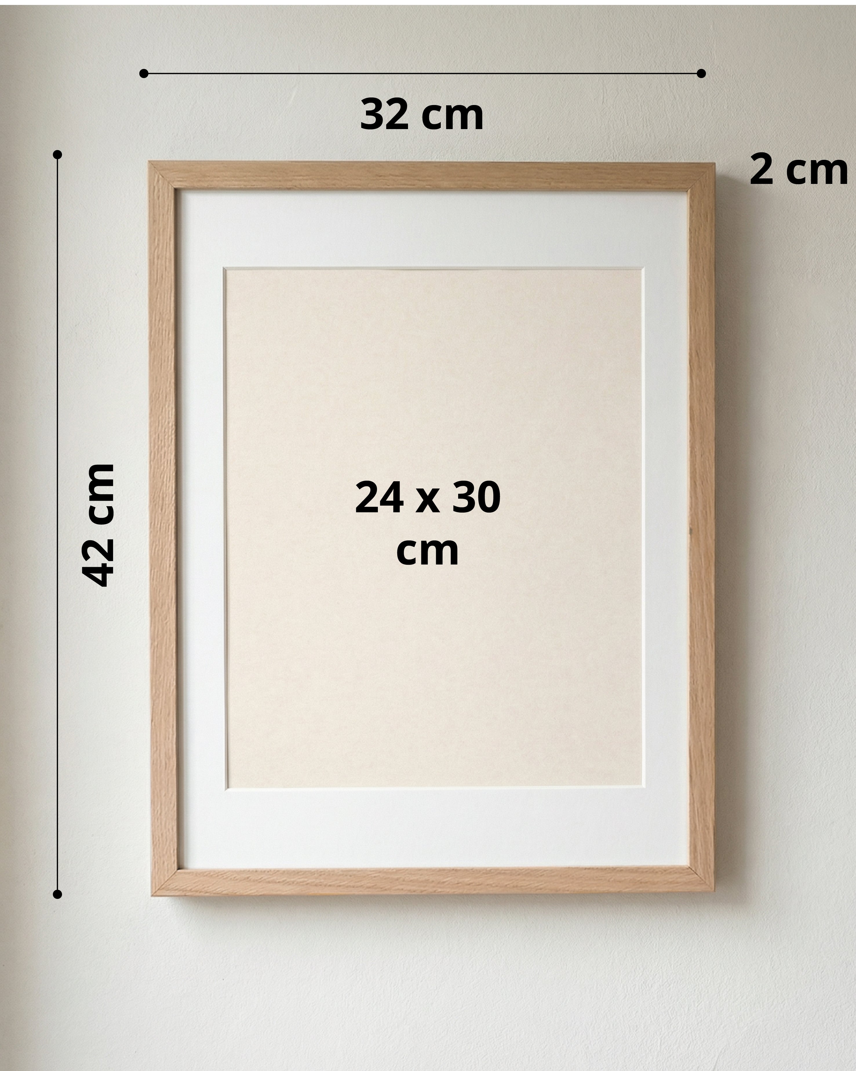 Versant Chêne - Cadres en chêne massif avec passe partout (6 tailles)