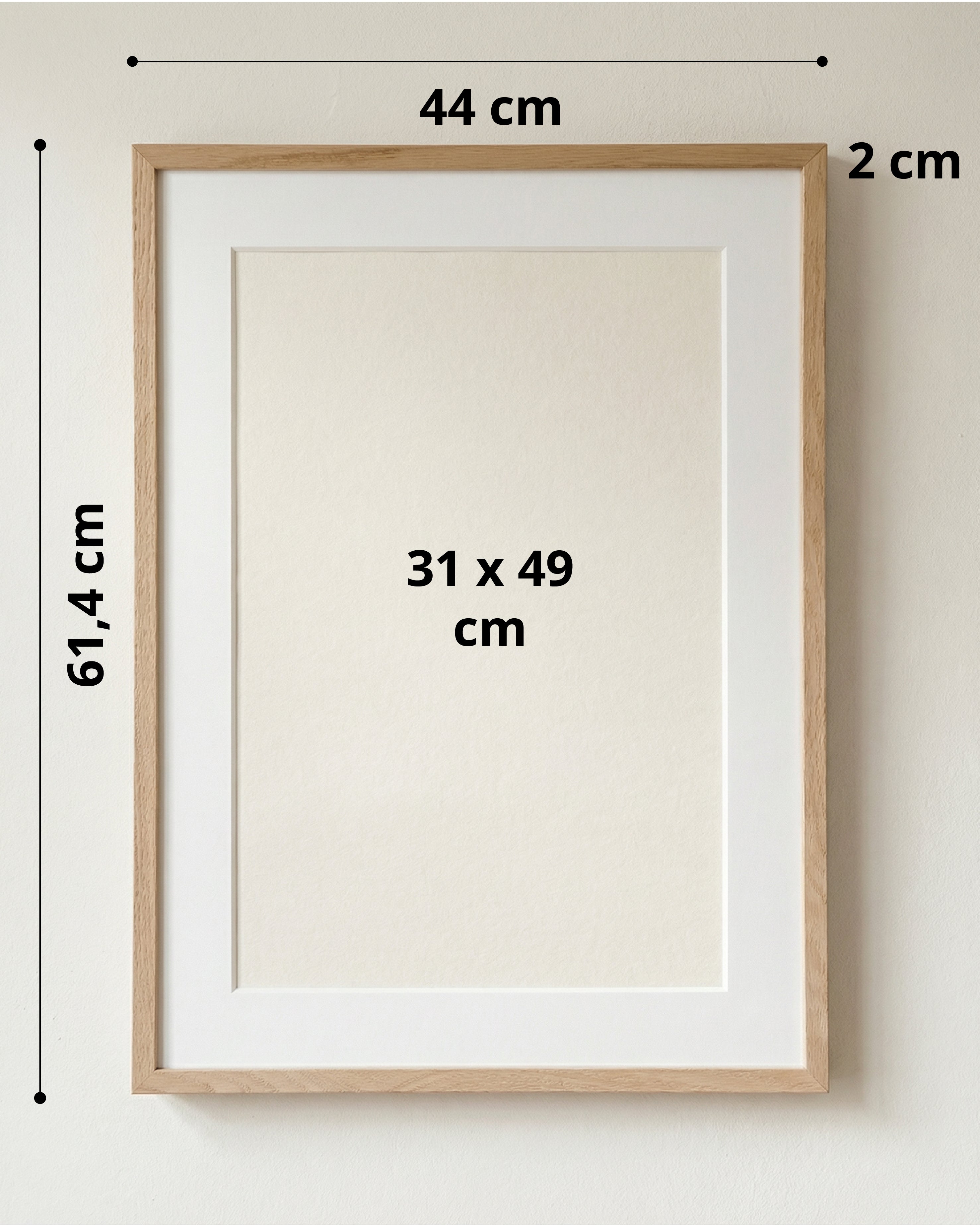 Versant Chêne - Cadres en chêne massif avec passe partout (6 tailles)