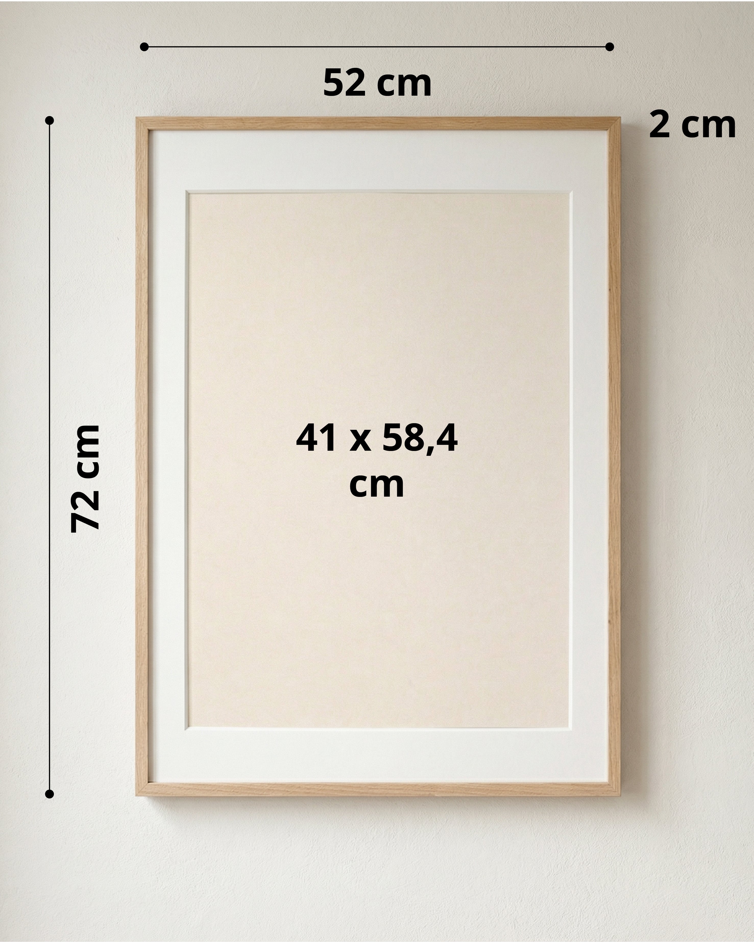 Versant Chêne - Cadres en chêne massif avec passe partout (6 tailles)