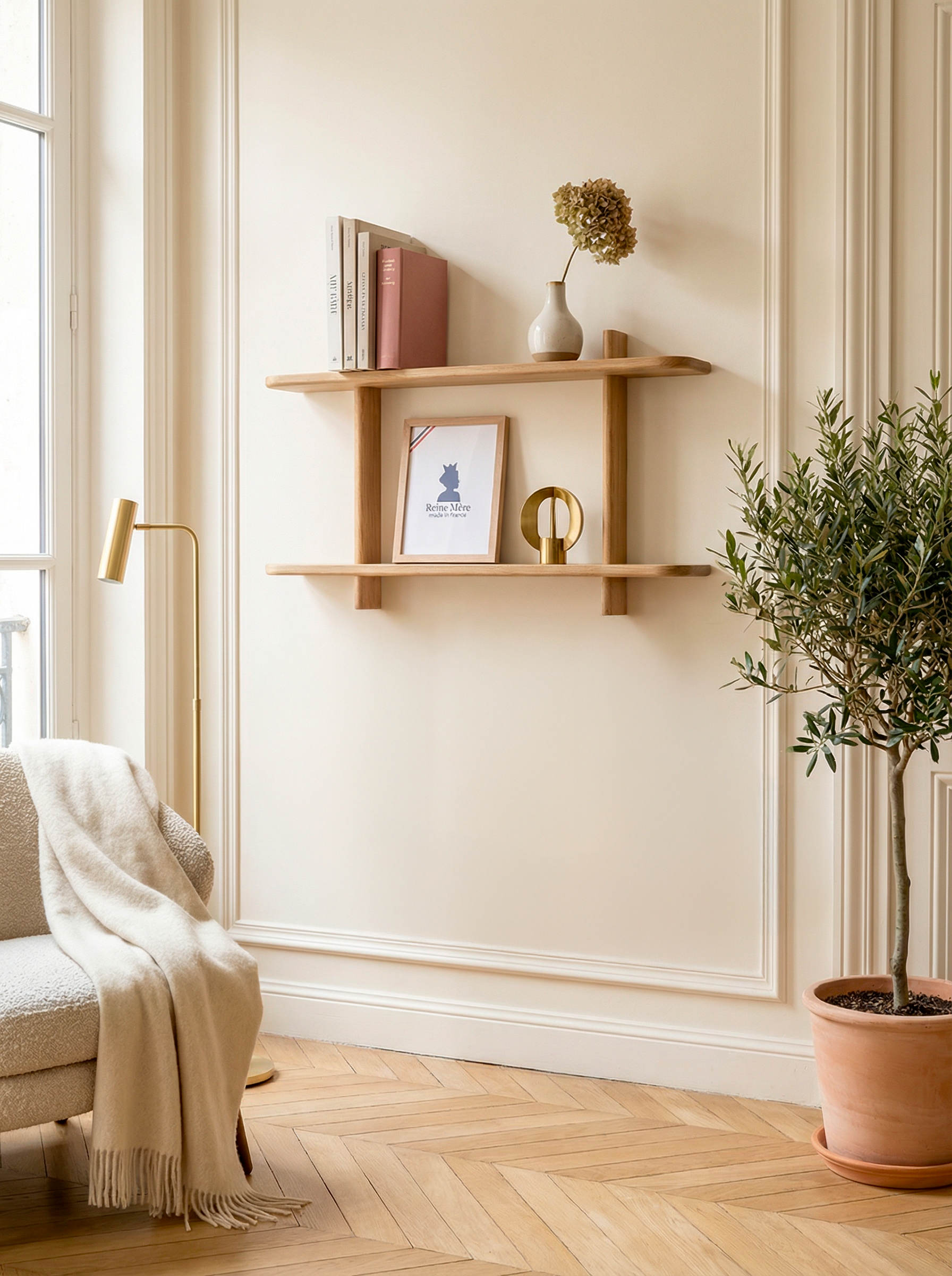 Petit & Grand Sentier - Étagères simples et doubles en chêne massif